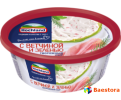 Творожный сыр Hochland с ветчиной и зеленью 140 гр.