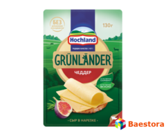 Полутвердый сыр Grünländer от Hochland "Чеддер", 50% 130 гр.